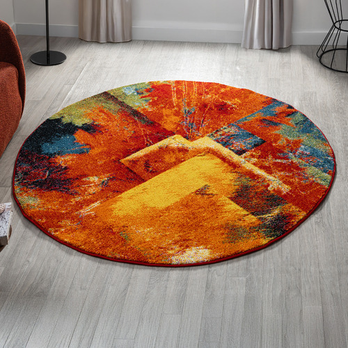 Orange Willow Round Rug