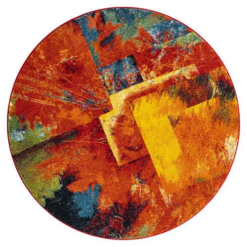 Orange Willow Round Rug