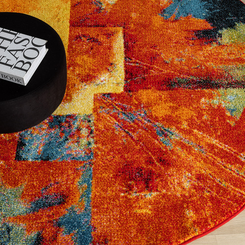 Orange Willow Round Rug