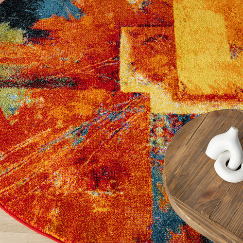 Orange Willow Round Rug