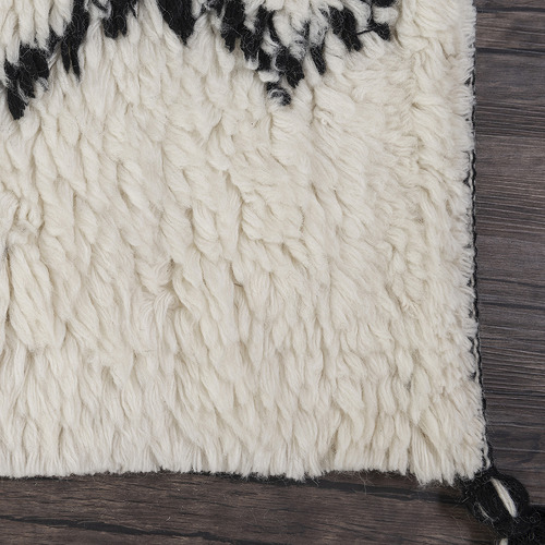 White Shaggy Marrakesh Hand-Knotted New Zealand Wool Rug