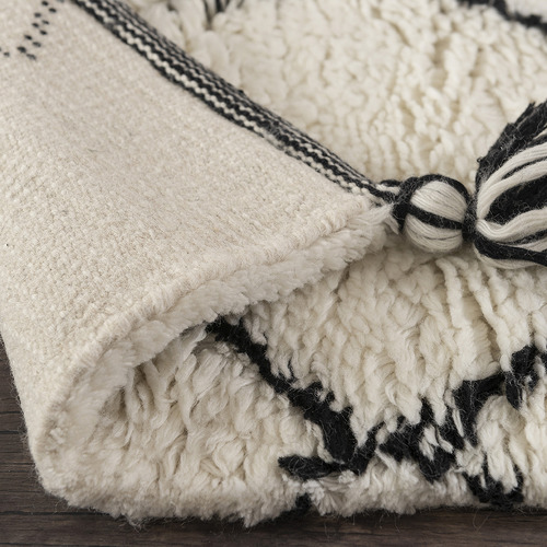 ElementalRugCollective White Shaggy Marrakesh New Zealand Wool Rug