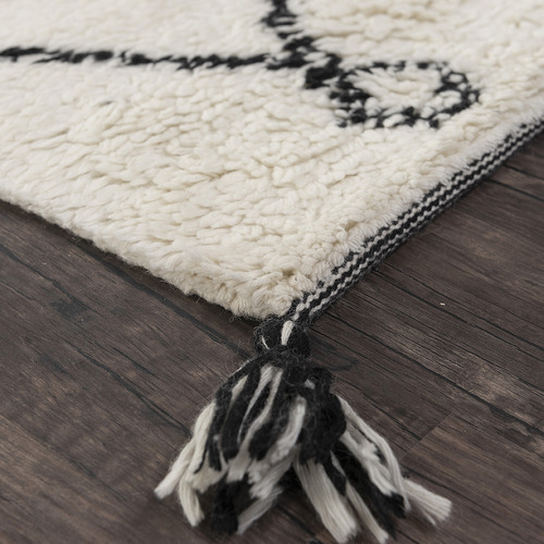 ElementalRugCollective White Shaggy Marrakesh New Zealand Wool Rug