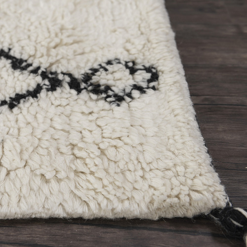 ElementalRugCollective White Shaggy Marrakesh New Zealand Wool Rug