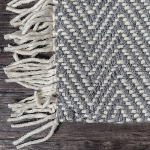 ElementalRugCollective Grey Munich Hand-Woven Wool Rug | Temple & Webster