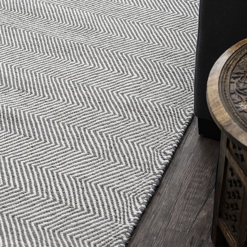 Grey Chevron Marrakesh Kilim Rug