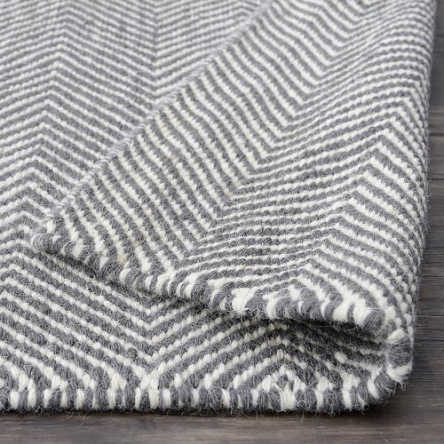 Grey Chevron Marrakesh Kilim Rug