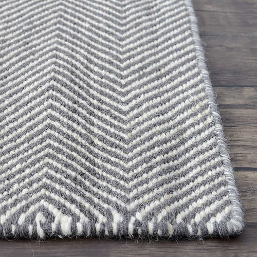 Grey Chevron Marrakesh Kilim Rug