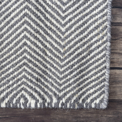 Grey Chevron Marrakesh Kilim Rug