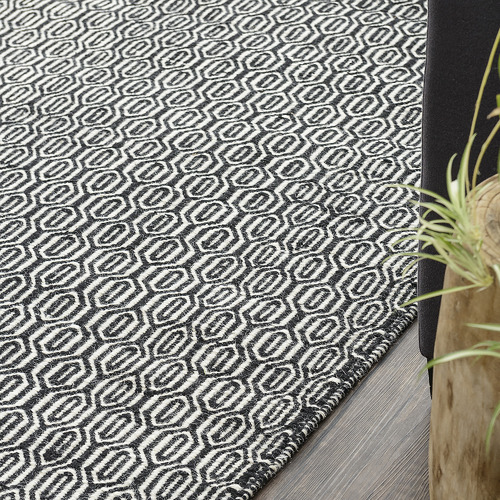 Black Honeycomb Marrakesh Kilim Rug