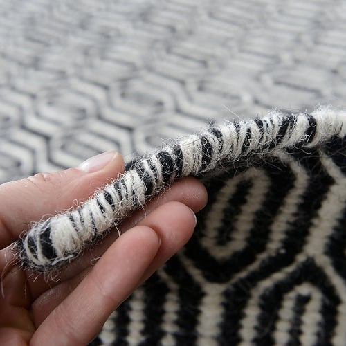 Black Honeycomb Marrakesh Kilim Rug