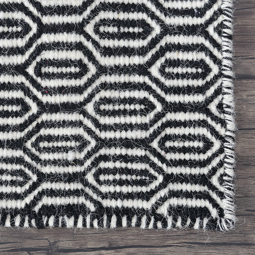 Black Honeycomb Marrakesh Kilim Rug