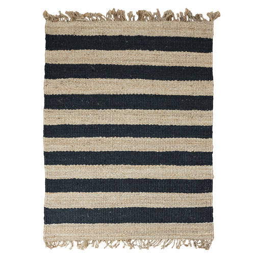 Black Chunky Jute & Hemp Rug