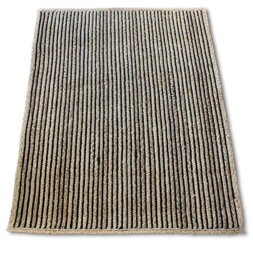 ElementalRugCollective Black Uma Braided Cotton & Jute Rug | Temple ...