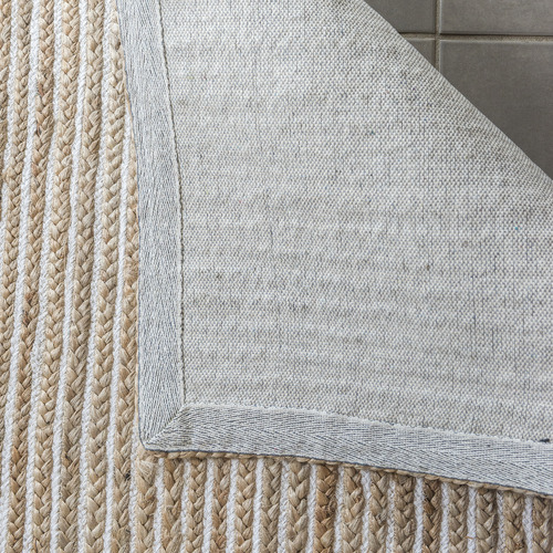 ElementalRugCollective White Uma Braided Cotton & Jute Rug Temple