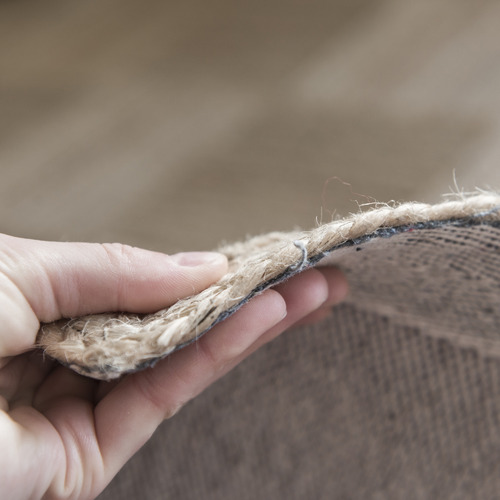 Natural Patchwork Braided Cotton & Jute Rug
