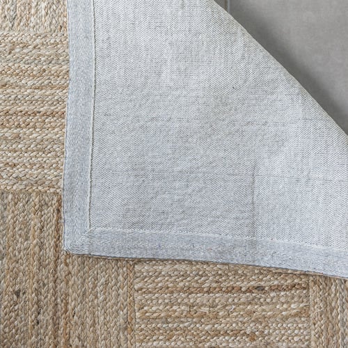 Natural Patchwork Braided Cotton & Jute Rug