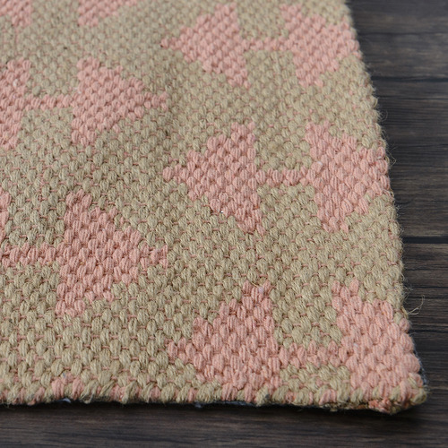 Pink Arrow Flat Weave Cotton & Jute Rug