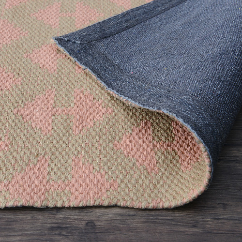Pink Arrow Flat Weave Cotton & Jute Rug