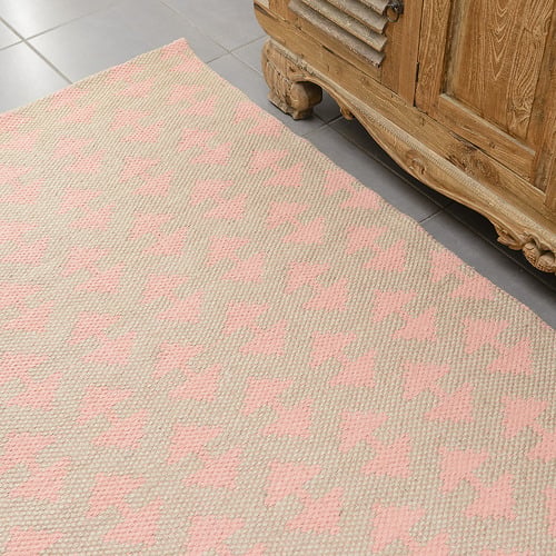 Pink Arrow Flat Weave Cotton & Jute Rug