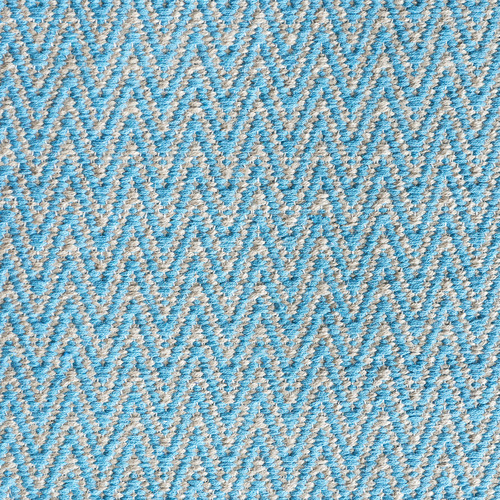 Turquoise Chevron Flat Weave Cotton & Jute Rug