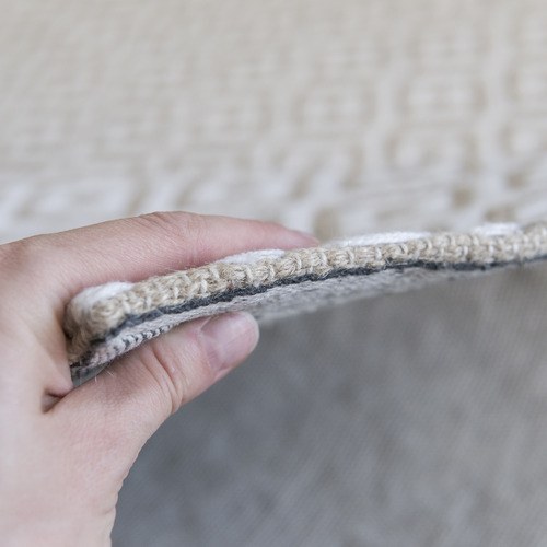 White Diamond Flat Weave Cotton & Jute Rug