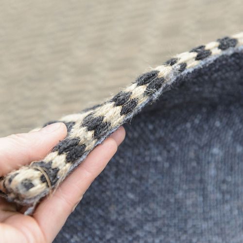 Black Flat Weave Cotton & Jute Rug Temple & ster