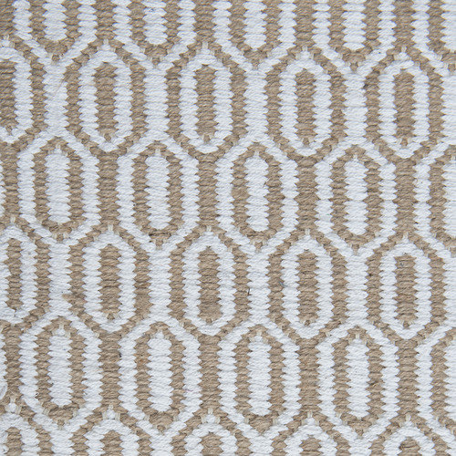 White Honeycomb Flat Weave Cotton & Jute Rug