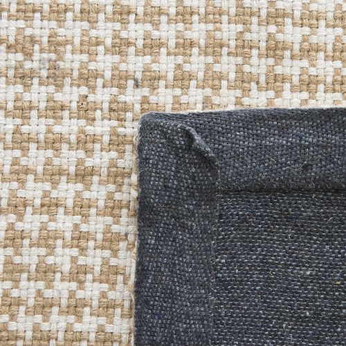 White Houndstooth Flat Weave Cotton & Jute Rug