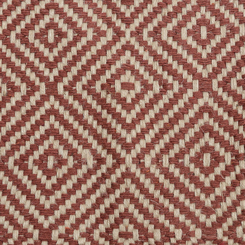 Red Rustic Diamond Flat Weave Cotton & Jute Rug