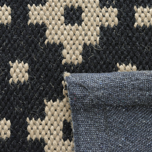 Black Star Flat Weave Cotton & Jute Rug