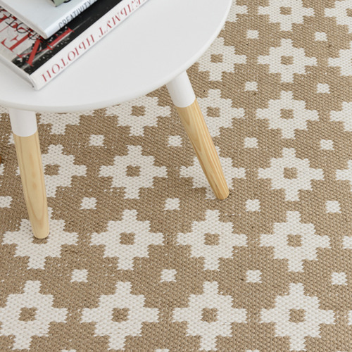 White Star Flat Weave Cotton & Jute Rug