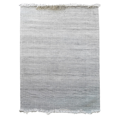 Silver Century Fringed Hand-Woven Rug