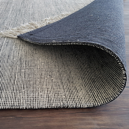 Silver Century Fringed Hand-Woven Rug