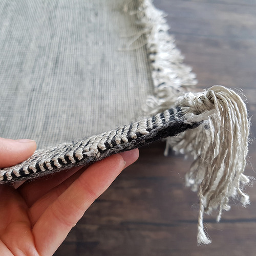 Silver Century Fringed Hand-Woven Rug