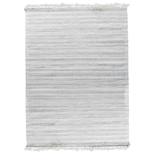 Grey Century Fringed Hand-Woven Rug