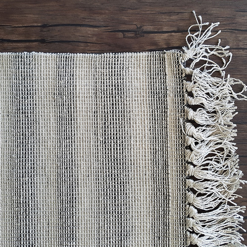 Grey Century Fringed Hand-Woven Rug
