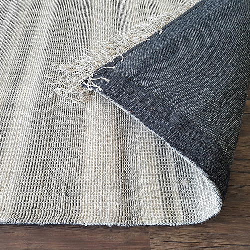 Grey Century Fringed Hand-Woven Rug