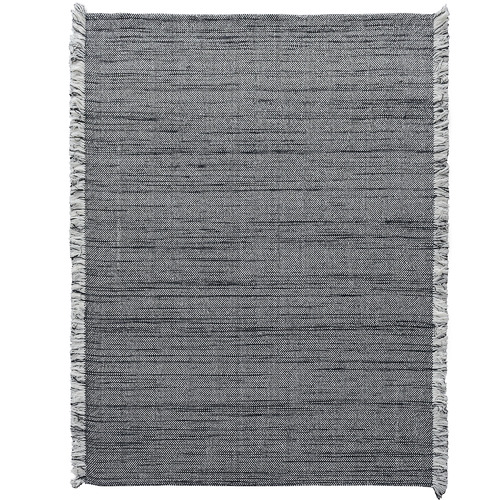 Black & White Medina Fringed Hand-Loomed Rug