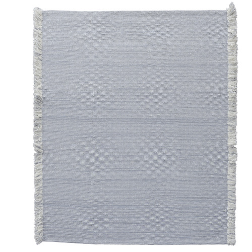 Grey & White Medina Fringed Hand-Loomed Rug