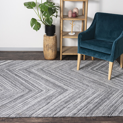 Grey & White Nuevo Wool Blend Rug