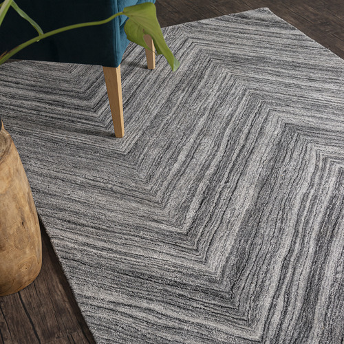 Grey & White Nuevo Wool Blend Rug