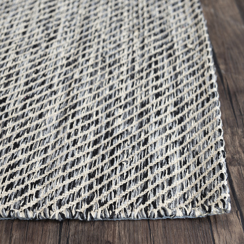 Black Lima Hand-Woven Cotton Rug