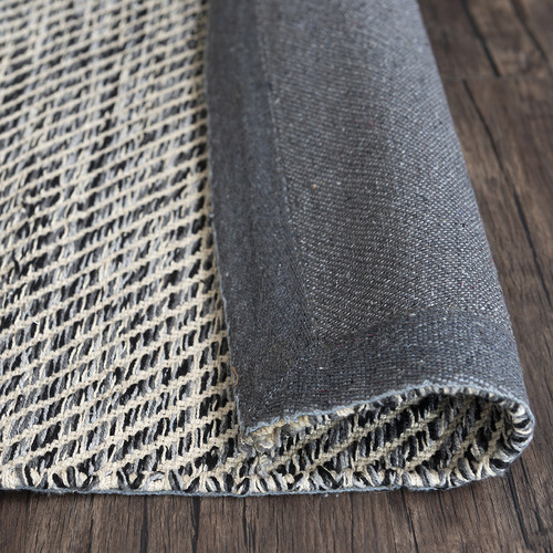Black Lima Hand-Woven Cotton Rug