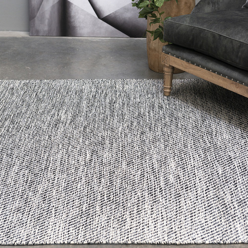 Black Lima Hand-Woven Cotton Rug