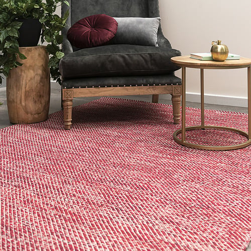 Red Lima Hand-Woven Cotton Rug