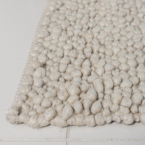 Ivory Fish Eye Hand-Woven Wool Area Rug