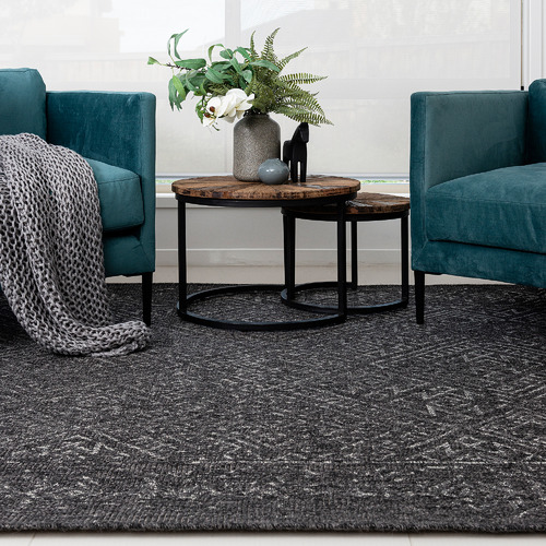 Black Olga Geometric Rug