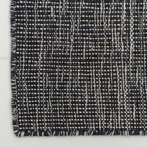 Charcoal Warsaw Hand Made Flat-Woven Wool Rug
