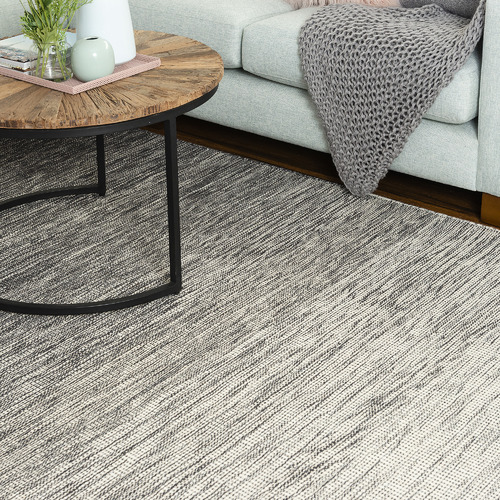 Charcoal Warsaw Hand Made Flat-Woven Wool Rug